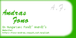 andras fono business card